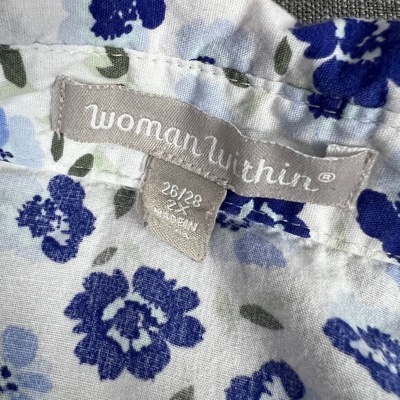 Woman Within 100% cotton floral cottage core button up top Sz 26/28 2XL - Picture 3 of 5
